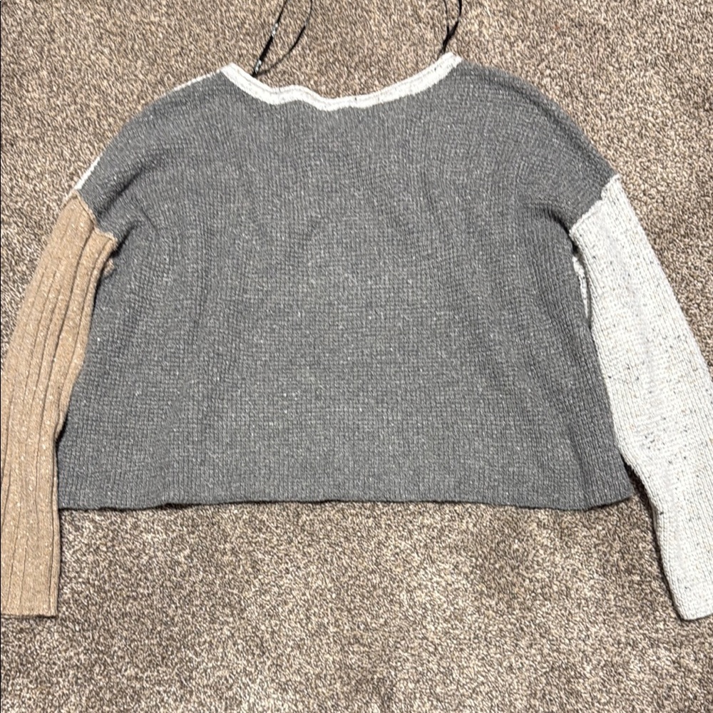 Colorblock Sweater with Spaghetti Straps - Picture 2 of 3